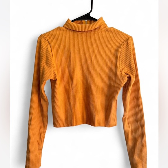 Calvin Klein Zipped Turtleneck Ribbed/Knit Top - Picture 7 of 7